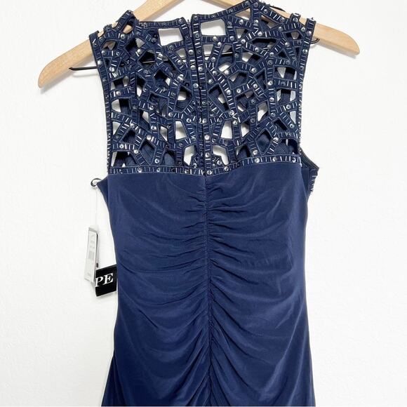 XSCAPE NAVY BLUE WOMEN GUEST DRESS SIZE 4 BRAND NEW WITH TAGS - Picture 4 of 7
